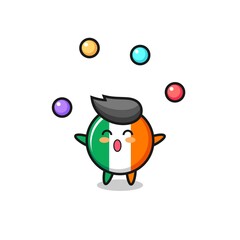 the ireland flag badge circus cartoon juggling a ball