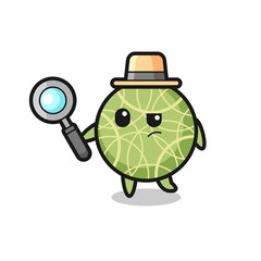 melon fruit detective character is analyzing a case