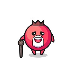 cute cranberry grandpa is holding a stick