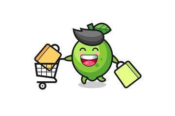 black Friday illustration with cute lime mascot