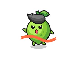 cute lime illustration is reaching the finish