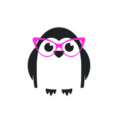 Cute penguin logo template. Isolated vector icon on white background