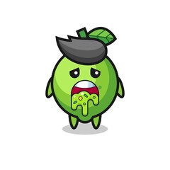 the cute lime character with puke