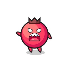 cute cranberry cartoon in a very angry pose