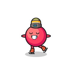 cranberry cartoon as an ice skating player doing perform
