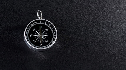 Compass On Black Background, Compass Copy Space © allexxandarx