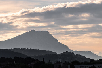 Sainte Victoire mountain in the morning light