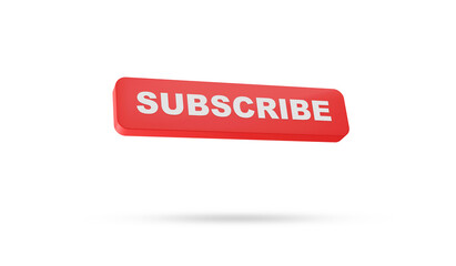 Online video service subscription concept. Subscribe Button on white background