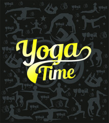 yoga positions and signs graphic design vector art