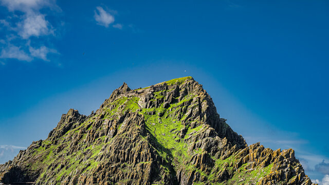 Steep Stairs Carved In Stone Leading To Monks Hermitage Where Star Wars Were Filmed, Skellig Michael Island, UNESCO World Heritage, Ring Of Kerry, Ireland