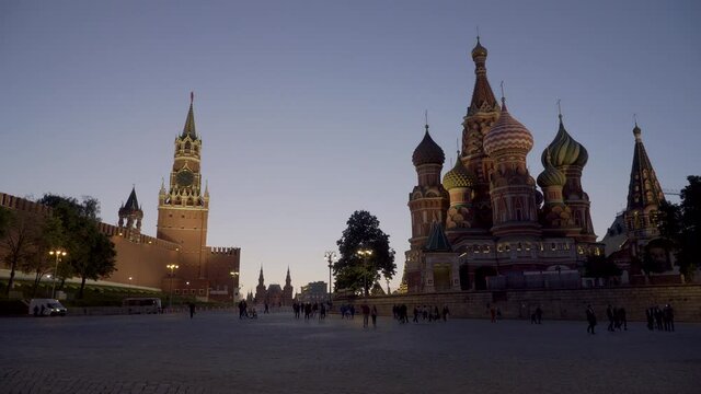 Beautiful views of Moscow at night. Moscow Kremlin