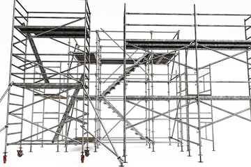 scaffolding isolated on white background - obrazy, fototapety, plakaty