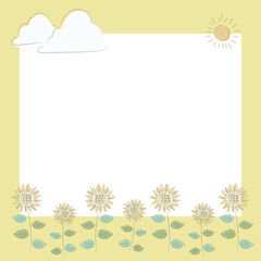 夏のひまわりフレーム（正方形）