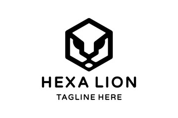 Vector Logo Mascot character Design Face Lion Hexa