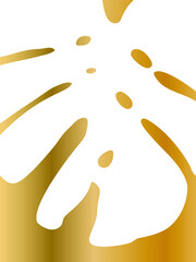 Mostera or swiss cheese plant, palm leaves illustration. Vector exotic tropical background. Abstract gradient retro nature wall art.