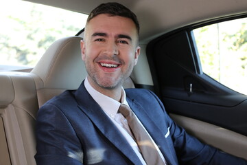 Good looking businessman traveling VIP