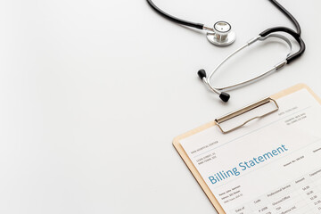 Accounting medical billing statement with calculator