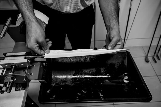 Golfer Changing Golf Grip On Golf Club in Switzerland.