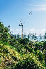 Obraz premium Crane near Snapper Rocks in Coolangatta on the Gold Coast