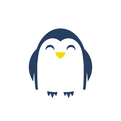 Penguin logo template. Isolated vector icon on white background. Cute cool penguin. 