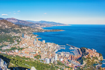 Principality of Monaco viewed from the mountain