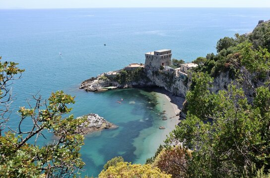 Erchie - Panorama della Spiaggia del Cauco dalla strada costiera
