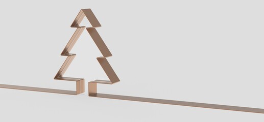 merry christmas card modern 3d minimal tree