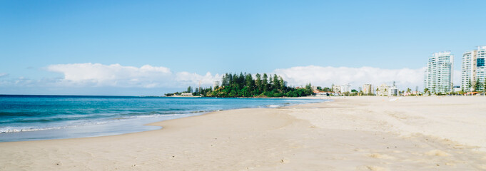 Greenmount headland from Coolangatta beach on the Gold Coast