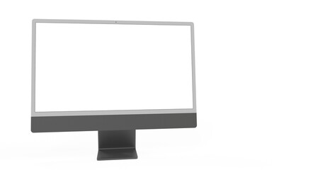 Copy of Realistic Computer, 3D Monitor, in Imac style isolated. dark grey black
