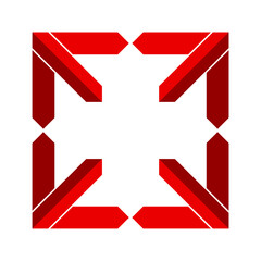 Simple 4 square arrow direction logo template in flat design monogram illustration