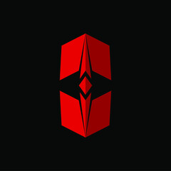 Diamond eyes hexagon form logo template in flat design monogram illustration