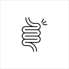 Gut constipation icon design,Intestines icon, symbol of digestion system flat style vector illustration. color editable