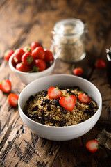 Healthy homemade granola with berries