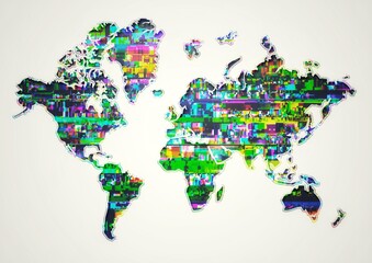 Obraz premium 抽象的な世界地図