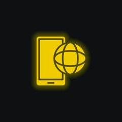 App yellow glowing neon icon