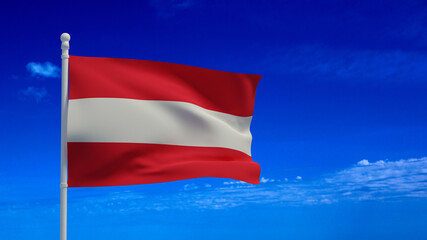 Austrian flag, waving in the wind - 3d rendering - CGI