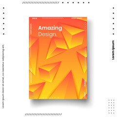 Cover design template set with abstract lines modern different color gradient style on background