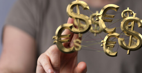 Dollar versus euro concept network .