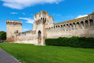 Fototapeta premium Medieval walls surround the old city of Avignon, France