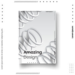 Cover design template set with abstract lines modern different color gradient style on background