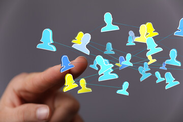 videoconference group of people talking in social network