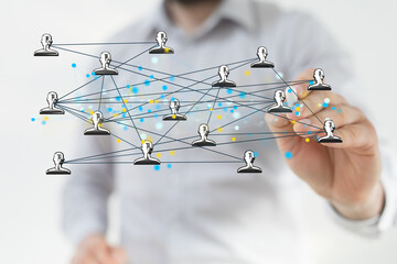 Obraz na płótnie Canvas organization chart team concept networking business