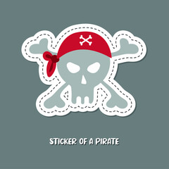 Vector image. Drawing of a child pirate. Image for children's decoration.
