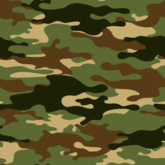 Fototapeta premium Camouflage seamless pattern from spots. Abstract camo. Military texture. Print on fabric and clothing. Vector illustration