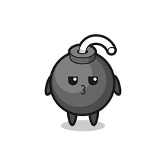 the bored expression of cute bomb characters