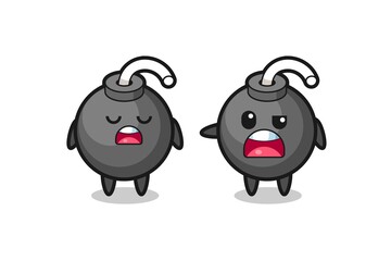 illustration of the argue between two cute bomb characters