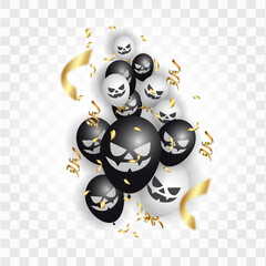 Halloween decoration with balloons monsters realistic vector