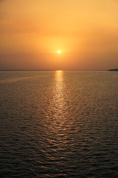 Sunset at the lake in Bhopal, India