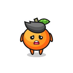 disappointed expression of the mandarin orange cartoon