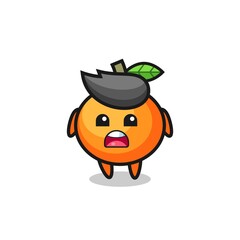 mandarin orange illustration with apologizing expression, saying I am sorry